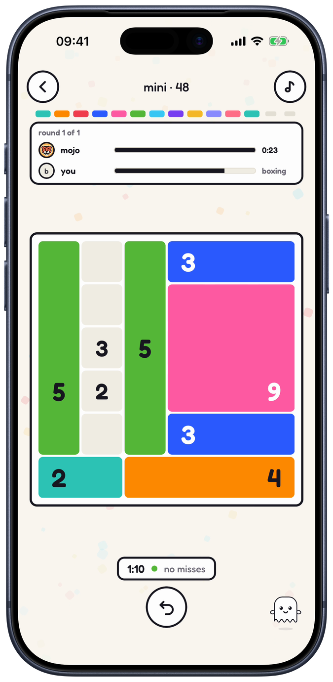 a live bout round: everyone on the same board