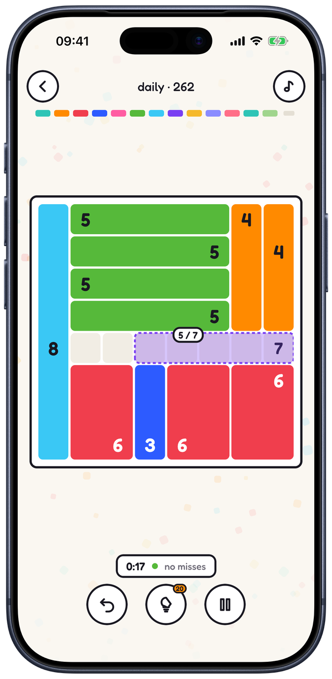 boxd gameplay — dragging a box that counts its cells